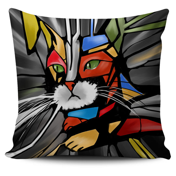 Cat Abstract Four Pillow Cover