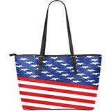 US Flag Large Vegan Leather Flag Tote Bag (2 Styles)