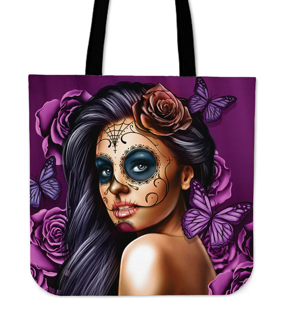 Tattoo Calavera Princess Tote Bag BW/Color FREE + Shipping & Handling