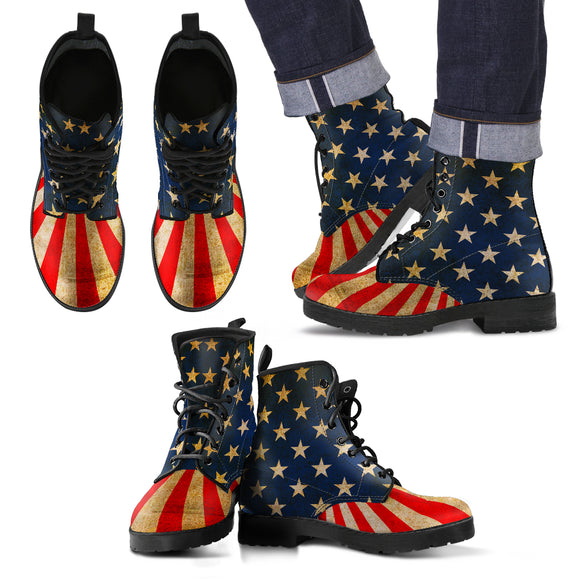 US Flag Men's Leather Boots