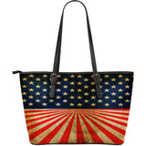 US Flag Large Vegan Leather Tote Bag