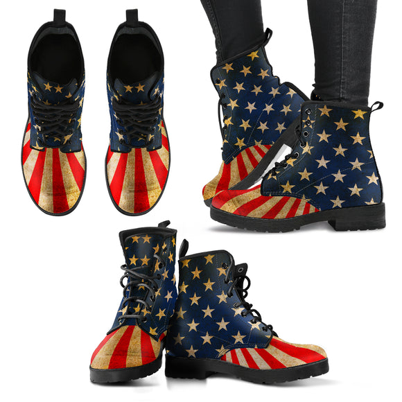 US Flag Women's Leather Boots