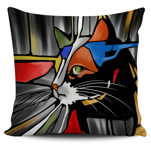 Cat Abstract Three Pillow Cover