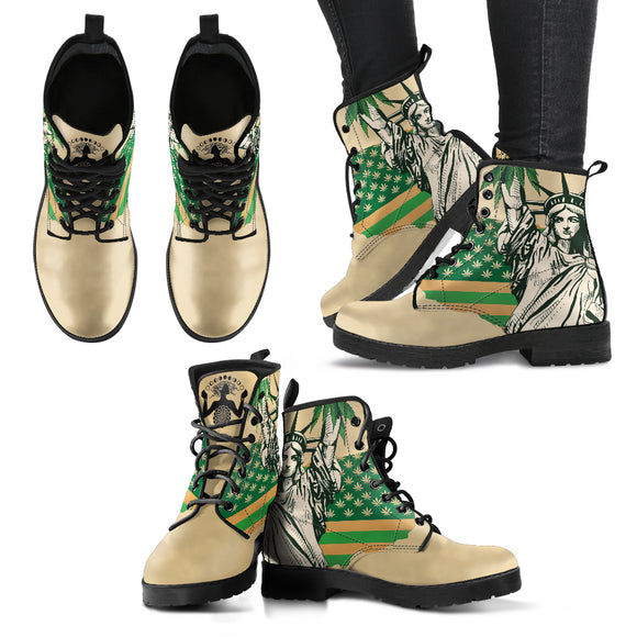 Cannabis Statue of Liberty - Vegan Women's Boots