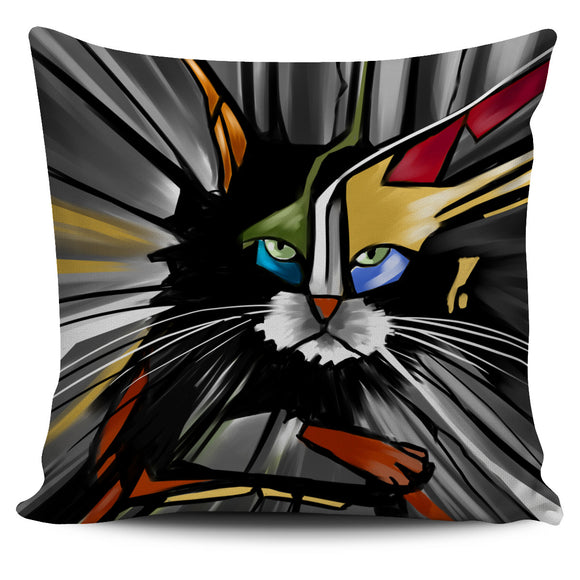 Cat Abstract Two Pillow Cover