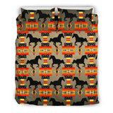 Horse Tan Print Bedding Set