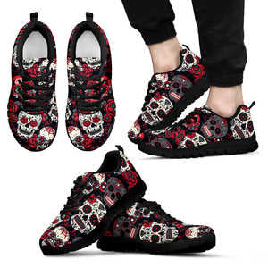 SSkull Red and Black Running Shoes