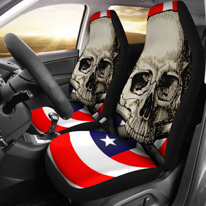 Flag Skull Car Seat Covers