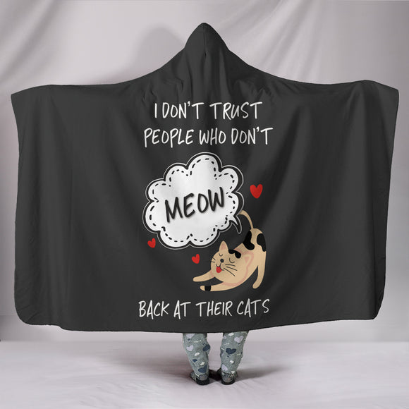 Meow Back Cat Hooded Blanket