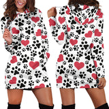 Women`s Hoodie Dress Dog Prints | Premium Ladies Hoodie Dress