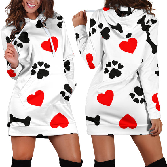 Women's Dog Love Hoodie Dress