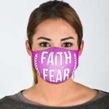 Faith over Fear Purple Face Mask