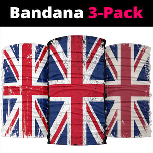 Grunge Union Jacks (Black, White, Grey) - Bandanna 3 Pack