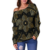 Mandala Vibes Women's Off Shoulder Sweater