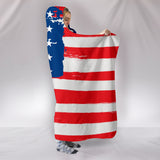 American Flag Hooded Blanket