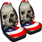 Flag Skull Car Seat Covers