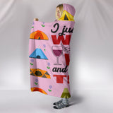 I Just Want Wine - Pink Hooded Blanket