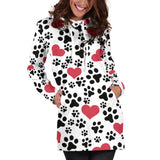 Women`s Hoodie Dress Dog Prints | Premium Ladies Hoodie Dress