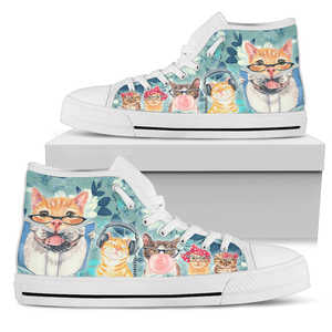 Women's Light Blue Cats High Top Shoe