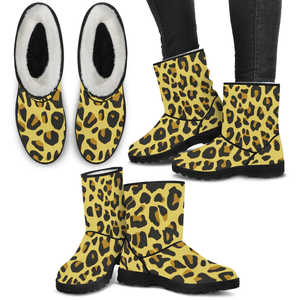 Ladies Faux Fur Boots - Leopard