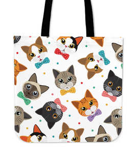 Colored Faces Cat Tote Bag