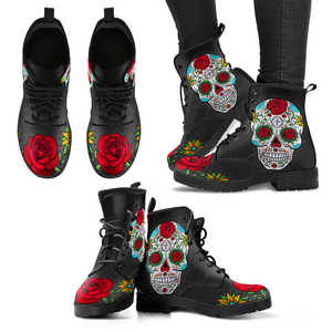 SSkull and Roses Vegan Leather Women Boots